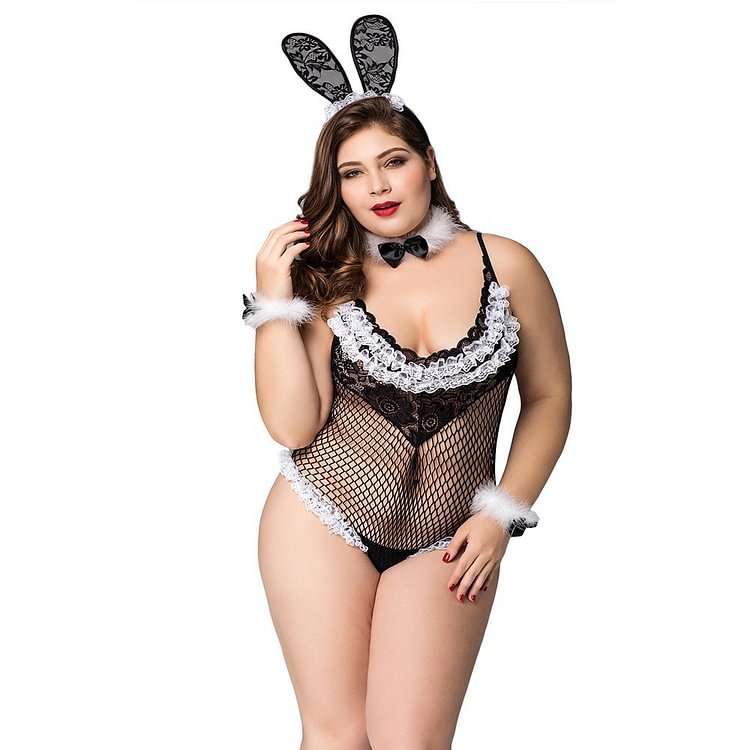 Large Size Hollow Rabbit Girl Interesting Uniform Underwear