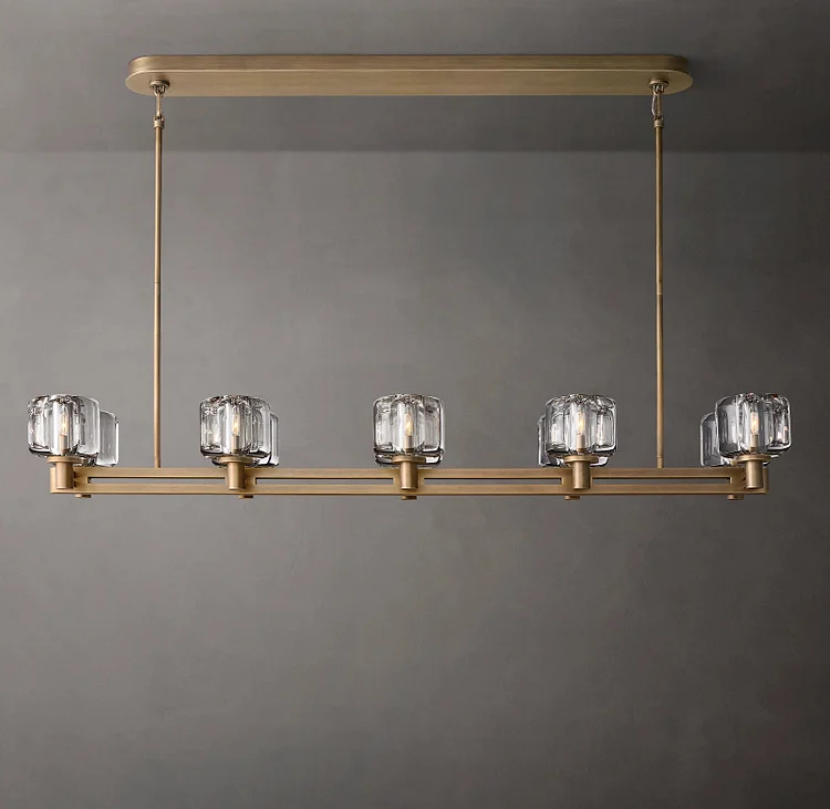 Demaret Double Linear Chandelier 54"  For Dinning Room, Bedroom, Dining Table Vjlight