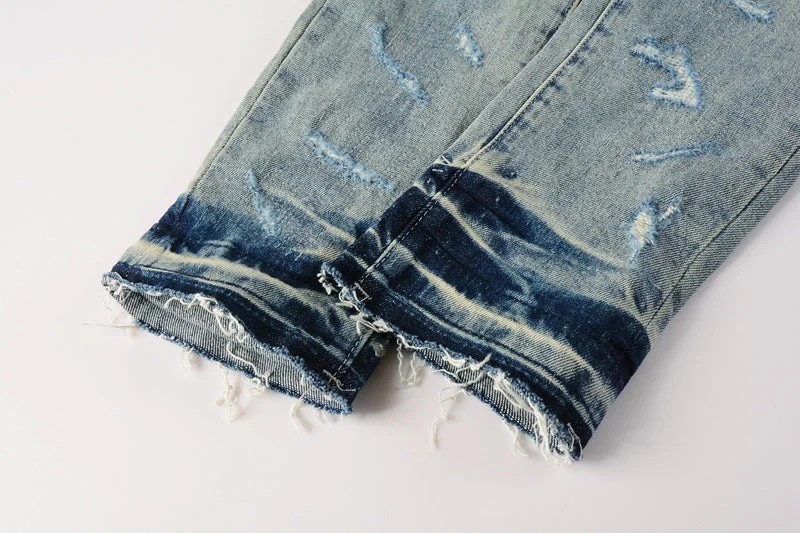 Purple Fashion Jeans 9072