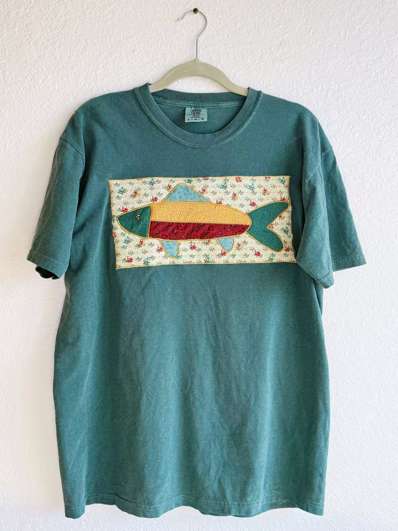 Fish patchwork T-shirt