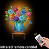 (US Local)Acrylic Double Sided Butterfly Vase Diamond Painting LED Night Light for Desktop