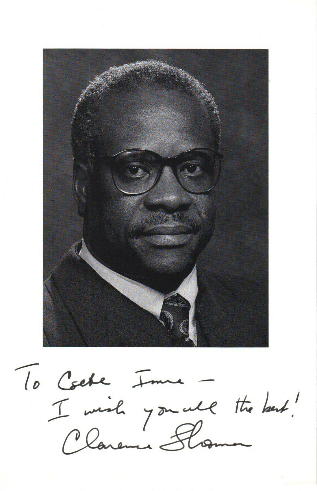 Clarence Thomas (15x23 cm ) Original Autographed Photo Poster painting