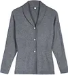 Dark Gray Gold Button Peplum Outerwear Sweater