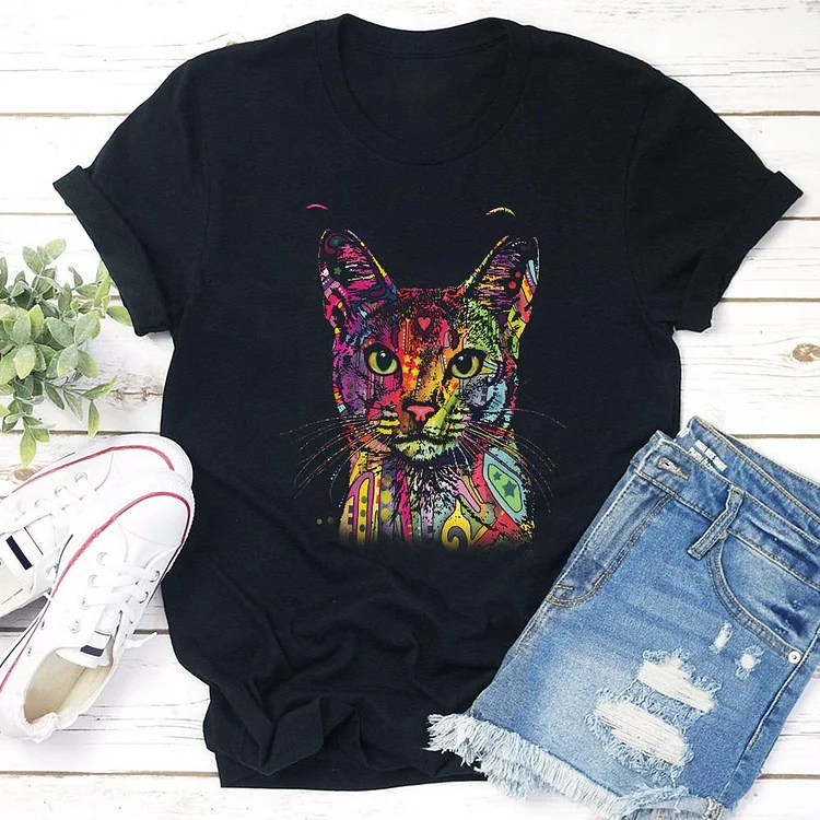 Art cat T-shirt Tee -01536-Annaletters