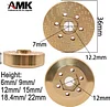 AMK 4pcs RC Brass Wheel Weights, Brass Wheel Hex Hub Adapter for 1.9in / 2.2in Beadlock Wheel Rim 1/10 RC Crawler Car Axial SCX10 Capra TRX4 TRX6 (4pcs 15mm Brass Weights)