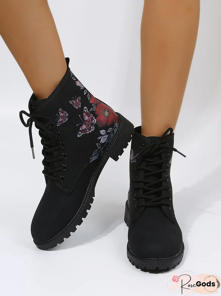 Butterfly Flower Graphic Booties