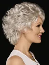 Silver Air Bangs Short Curly Wigs