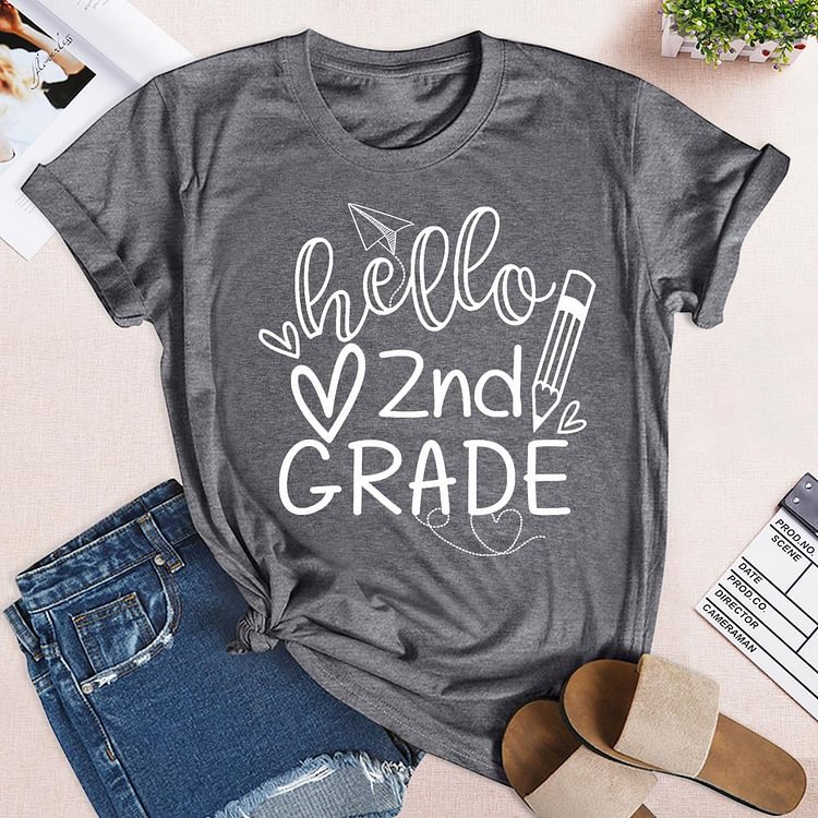 ANB - Hello 2Nd Grade Back To School Book Lovers Tee-05160