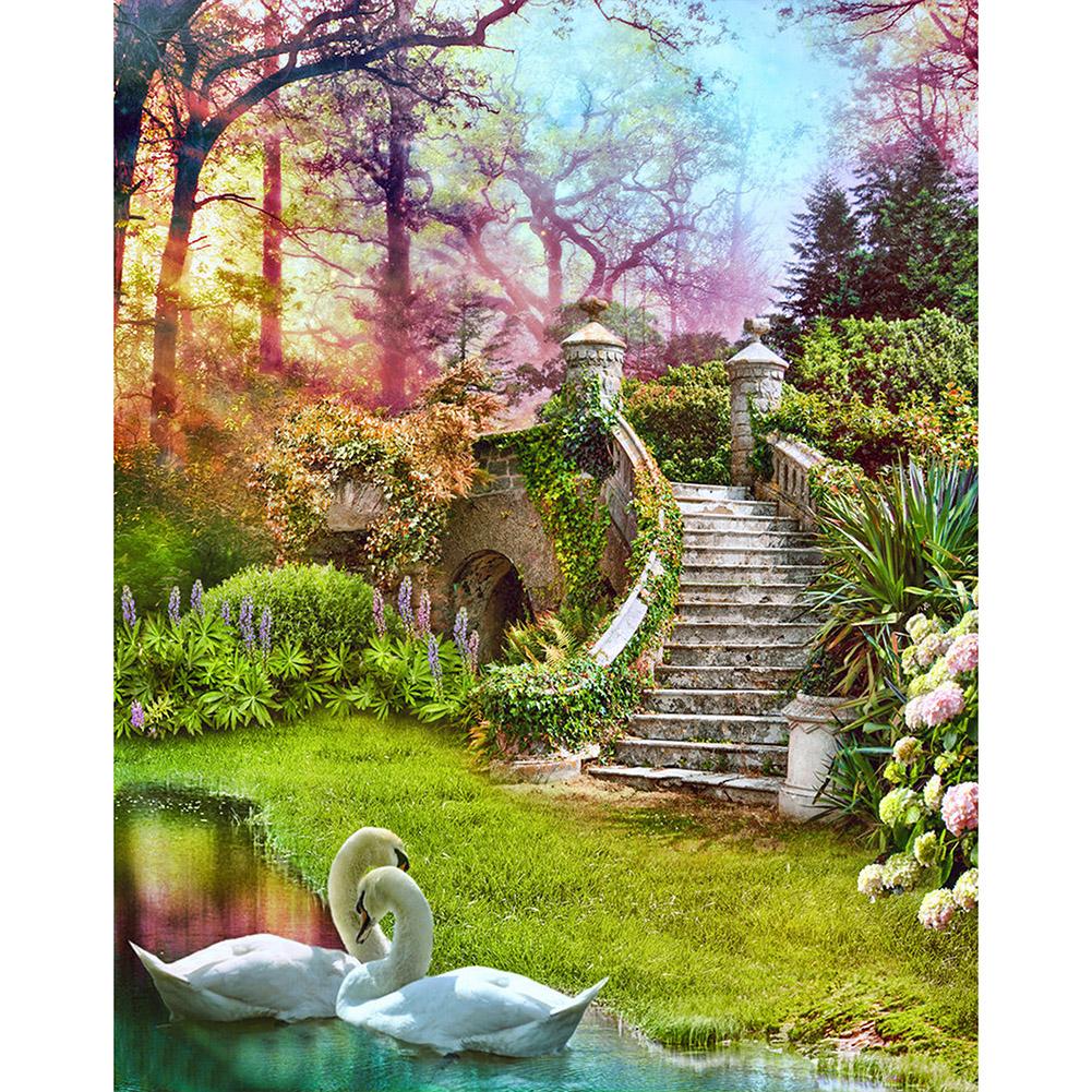 

30*25CM - Fantasy Bridge - Round Drill Diamond Painting, 501 Original