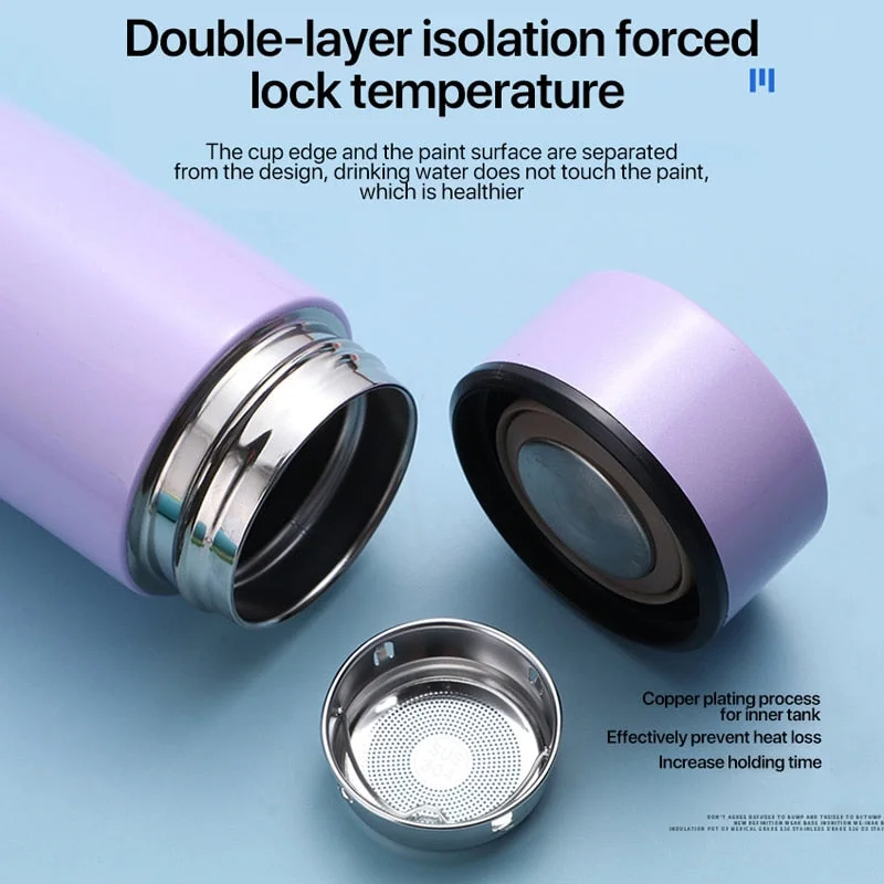 500ML Intelligent Thermos Vacuum Flasks for Tea Water Coffee Thermo Bottle Cup Temperature Display Stainless Steel Thermal Mug