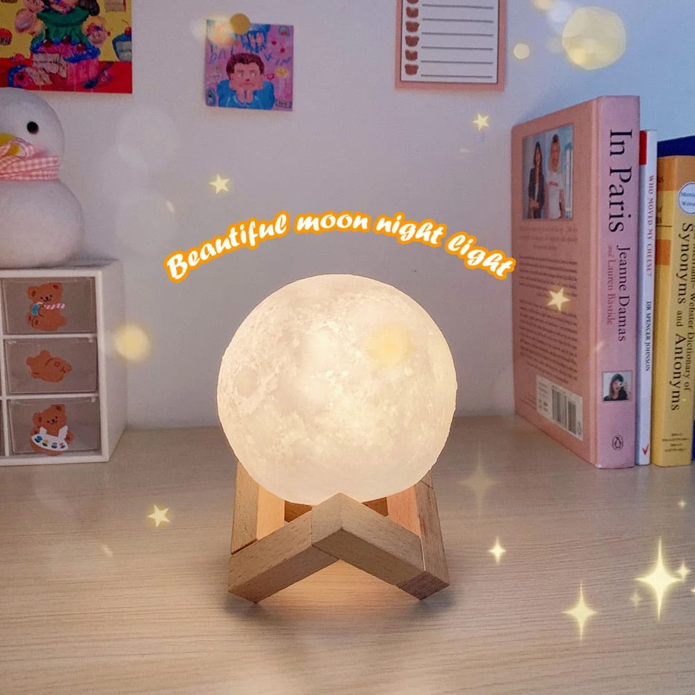 W&G Vinyl Moon Light Creative DIY Battery 3D Moon Light Decoration Valentine's Day Memorial Day Holiday Gift