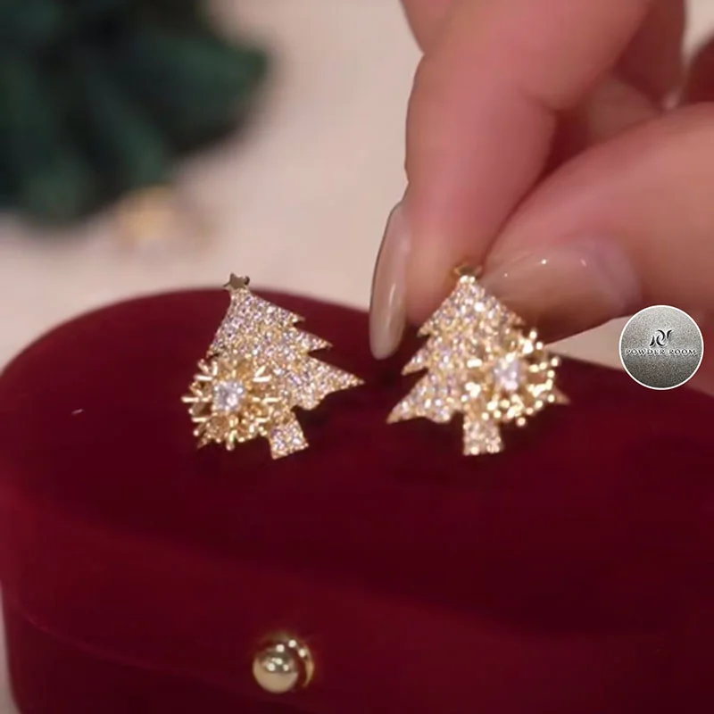 🎅Early Christmas Sale🎄 - Rotatable Snowflake Christmas Tree Earrings-👍Buy 2 Get 1 Free