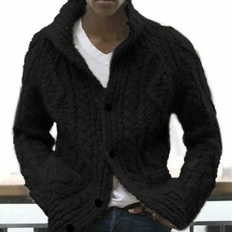 Men's Sweater Plain Knit Coat Cardigan-Cosfine