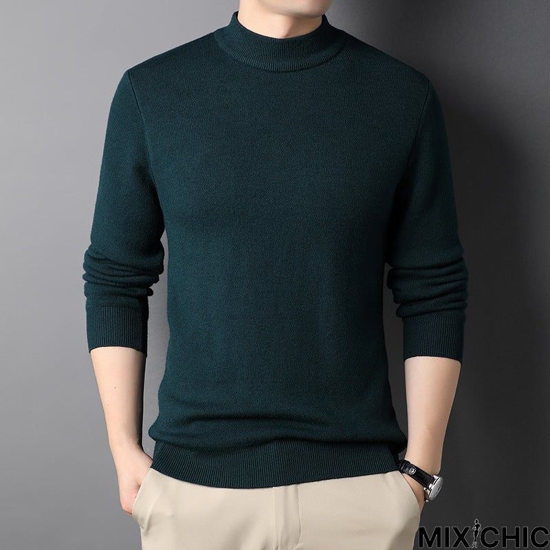 Solid Color Half Turtleneck Men's Sweater
