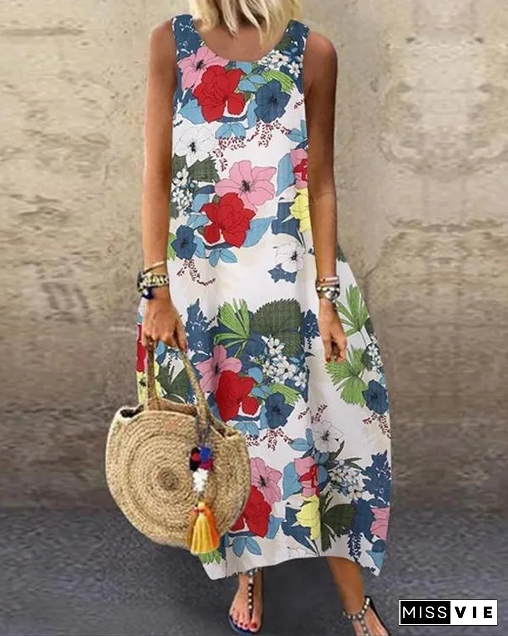 Boho Ethnic Style Sundress Dress