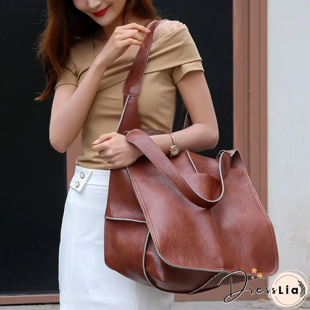Brown Leather Womens Tote Bags School Handbags