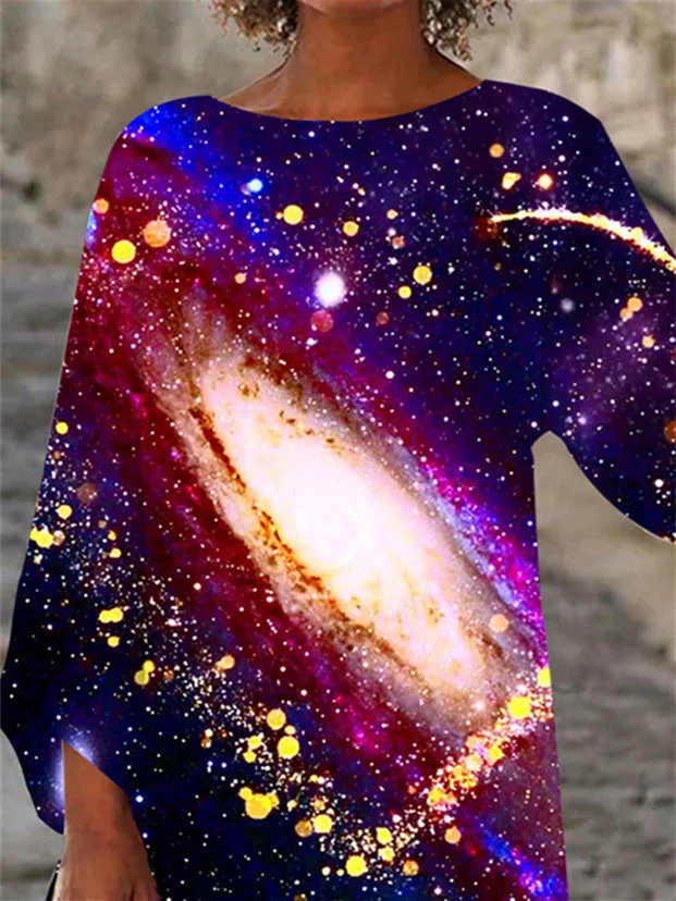 Women Half Sleeve V-neck Solid Color Dress