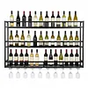 [US Local Warehouse] Bar Liquor Bottle Display Shelf Wall-Mounted Wine Storage Rack Home Glass Holder