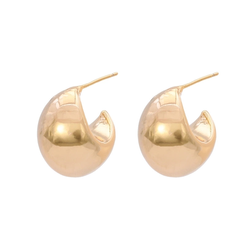 1 Pair Minimalist Geometric Brass Ear Studs