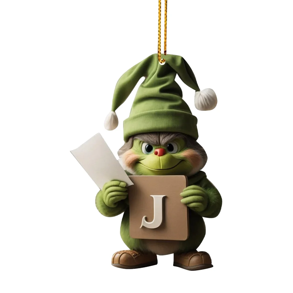 Christmas Acrylic Grinch Xmas Tree Hanging Ornament Hanging Green Monster Decor