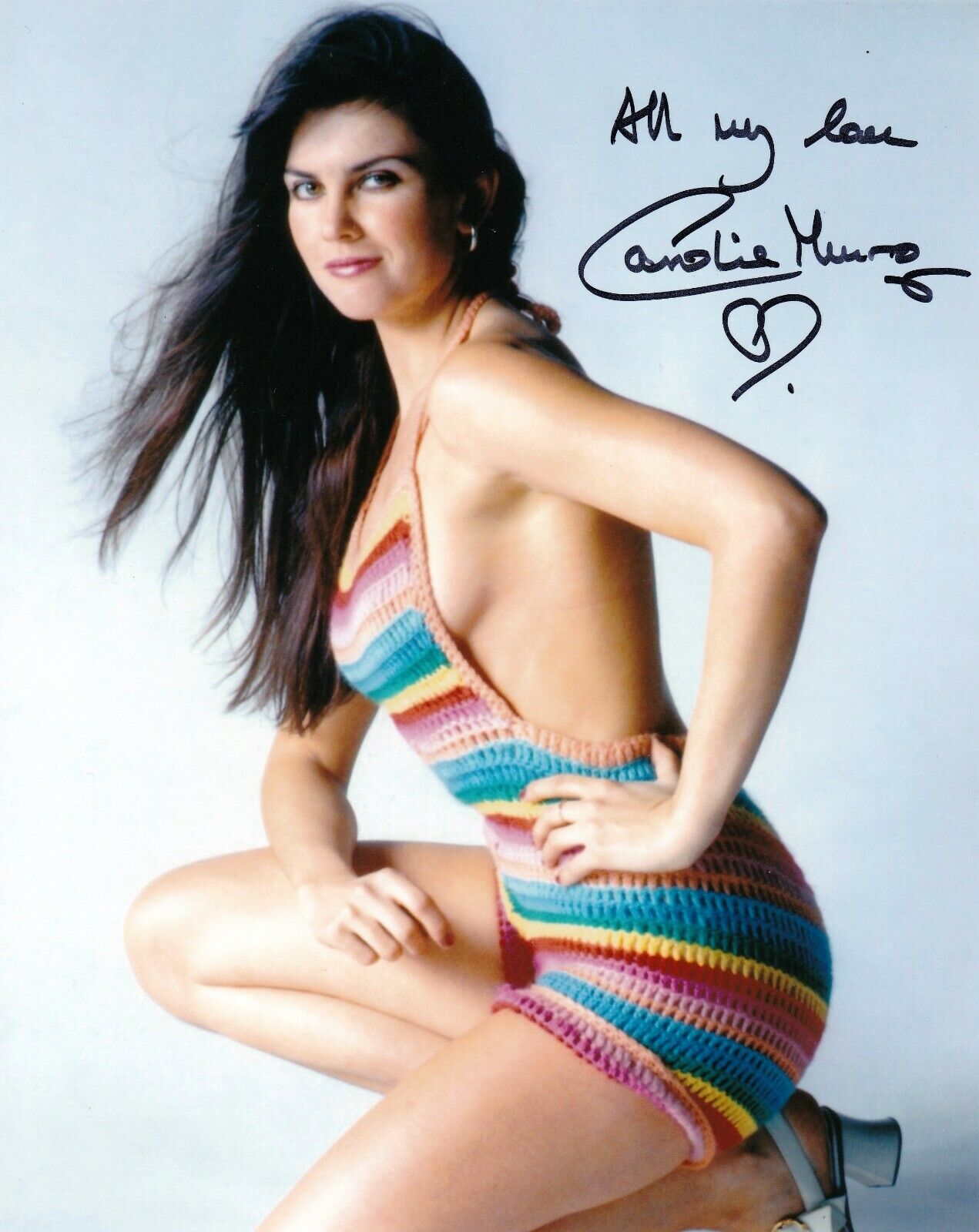 Caroline MUNRO - 10x8 Autograph Photo Poster painting UACC RD COA