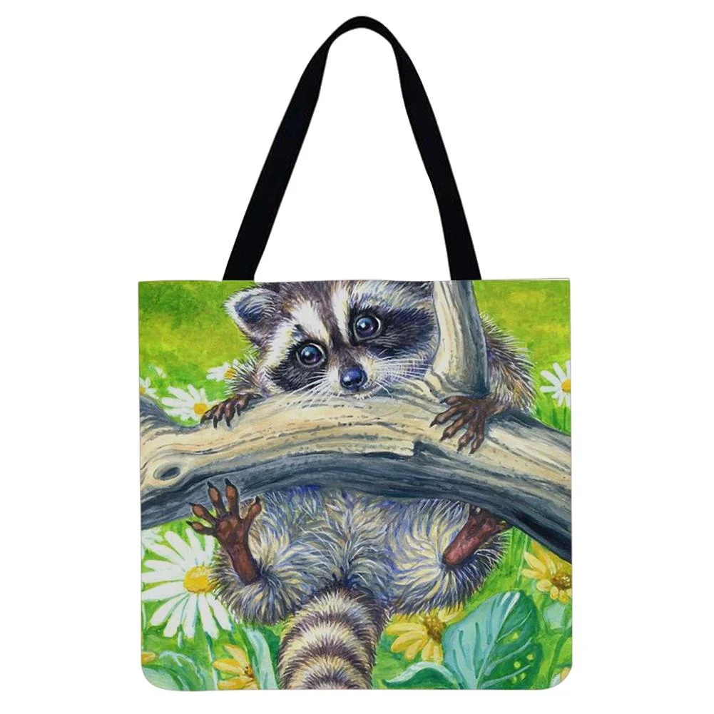 Linen Tote Bag -  Raccoon