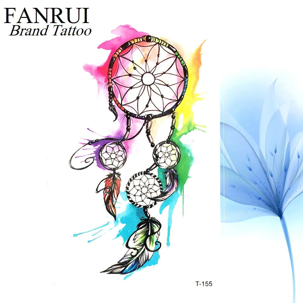 Summer Style Watercolor Feather Bird Temporary Tattoo Women Tribal Henna Fake Tattoo Men Body Arm Art Drawing 3D Tatto Stickers