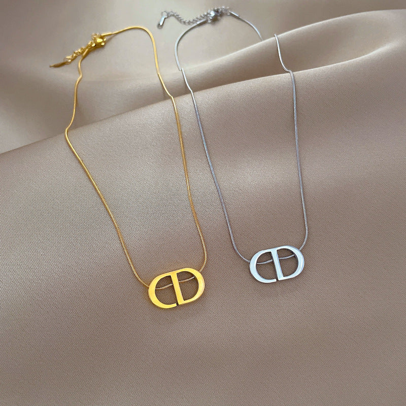 Cartoon Gourd Geometric Titanium Steel Electroplating Necklaces