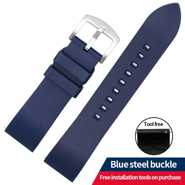 Genuine Fluorine Rubber 20/22/24mm Watch Strap  San Martin Watch san martin watchSan Martin Watch