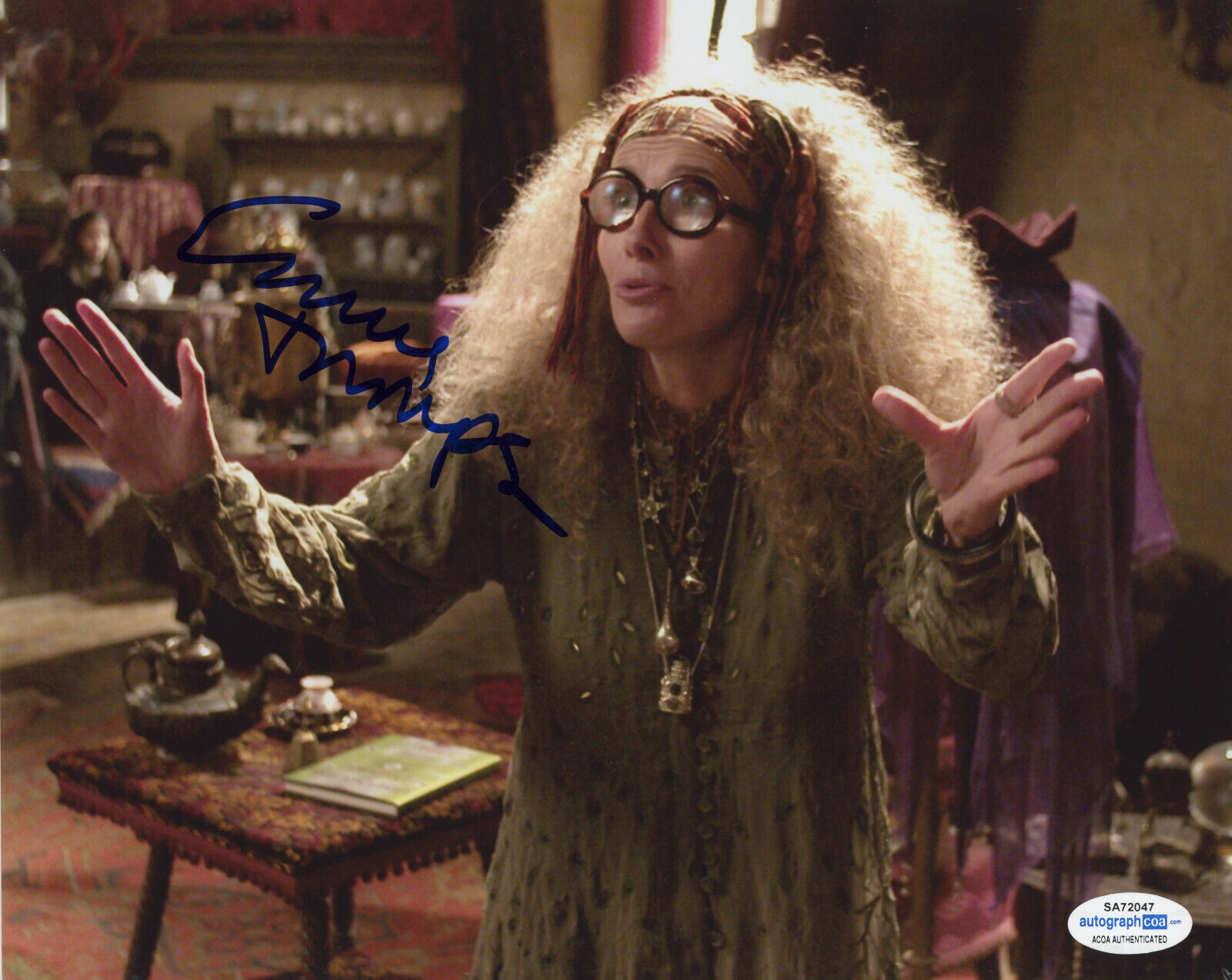 EMMA THOMPSON SIGNED HARRY POTTER PROFESSOR SYBIL TRELAWNEY 8x10 Photo Poster painting! ACOA COA