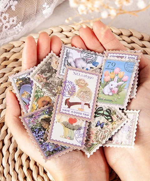 400 Pcs Vintage Autumn Fairy Tale Stamp Stickers Set-Himinee.com