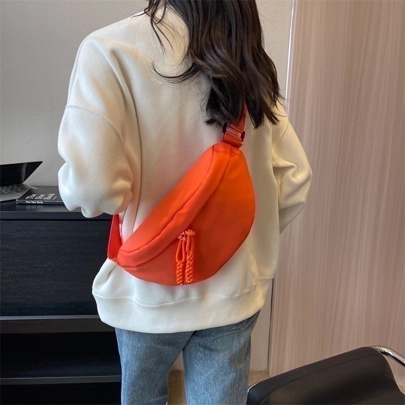 Women’s Basic Solid Color Nylon Waist Bags