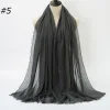 Pleated Linen Cotton Scarf Woolen Edge Women Hijab Shawl