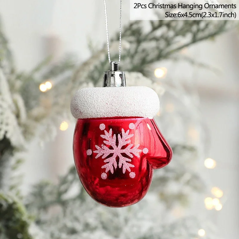 2pcs Christmas Tree Hanging Pendant Ornaments Merry Christmas Decorations For Home Happy New Year Kids Gift Xmas Navidad Noel