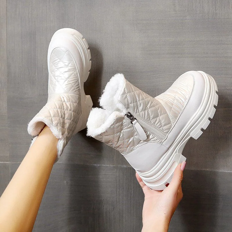 Snow Winter Boots for Women Thick Plush Platform Ankle Boots Woman Thick Bottom Warm Cotton Padded Shoes Women's Winter Shoes