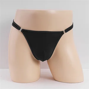 Detachable Sexy Ice Silk Stretch Sheer Low Rise Thong