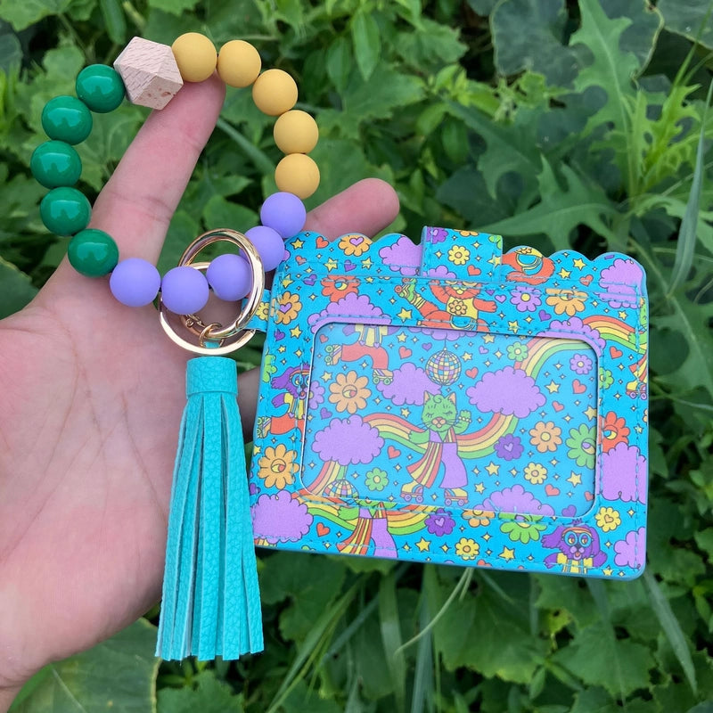 Unisex Printing Arylic Pu Leather Alloy Flip Cover Card Holders