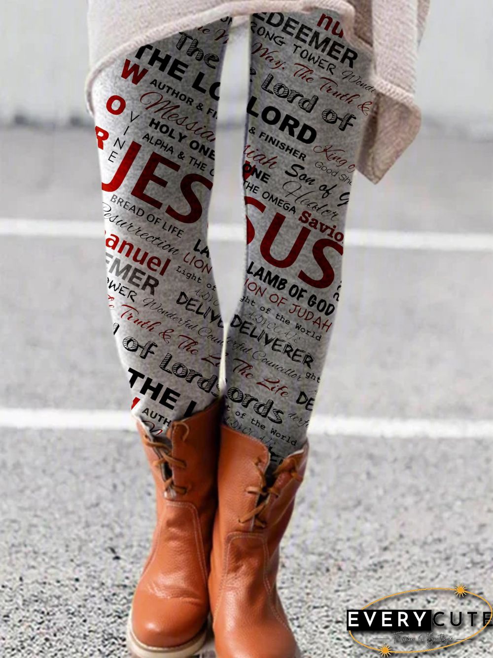 Casual Plus Size Printed Leggings