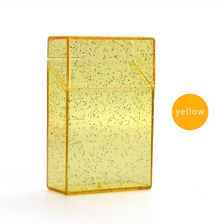 JOURNALSAY 1pc Plastic Clear Thick Cigarette Case Shining Cigarettes Box