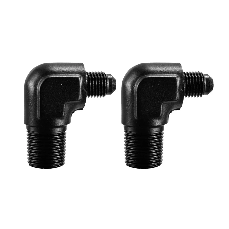 Alloyworks 2pcs 4AN Male Flare to 3/8" NPT Pipe 90 Degree Fitting Adapter Aluminum