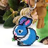 Rabbit Beaded Counted Cross Stitch Ornament Kit Cross Stitch Bead Keychain (A)
