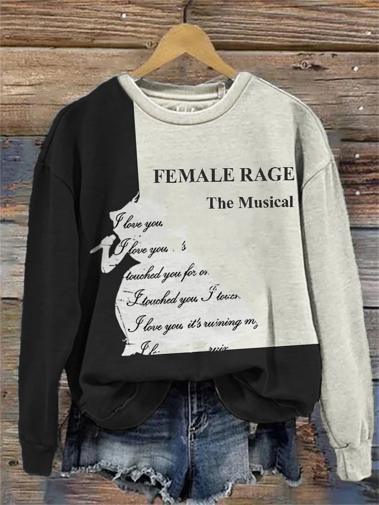 Female Rage the Musical Europe Tour Contrast Color Sweatshirt