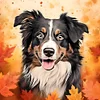 Diamond Painting-DIY Full Round Drill Maple Leaf Puppy