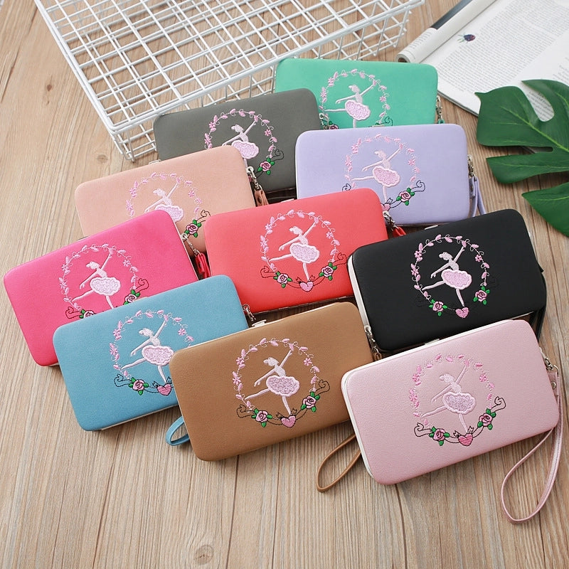 Fashion Long Multifunctional Embroidered Portable Wallet