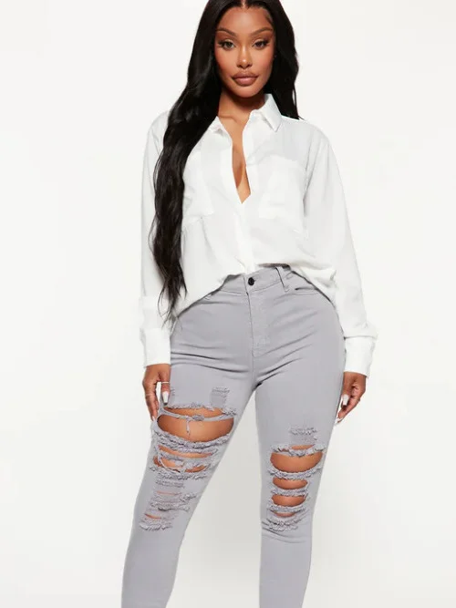 Nigikala Nigikala Women's Sexy Long-Sleeved Shirt