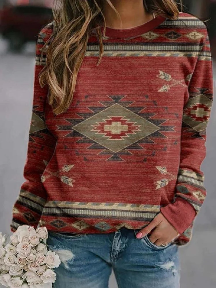 Brownm Comfortable Long Sleeve Crew Neck Sweaters