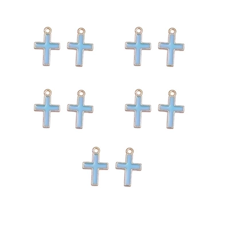 10 Pcs/Package 16.6*19.9Mm 21.5*15.9Mm Aluminum-Magnesium Alloy Kc Gold Cross Jewelry Accessories Pendant
