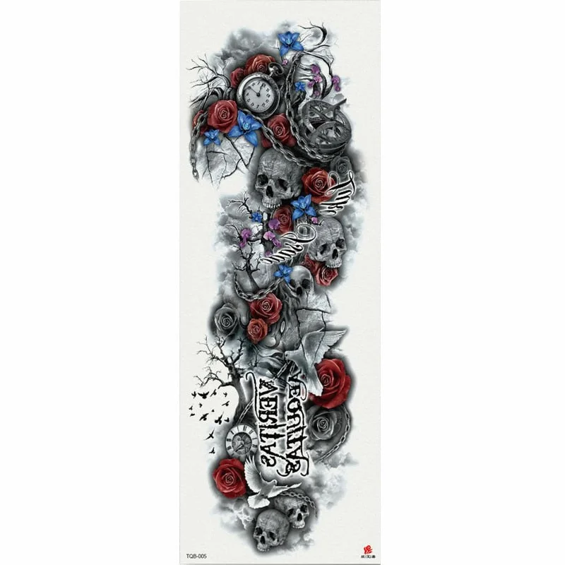 1 Piece Temporary Tattoo Sticker Moon tree rose flower pattern Full Flower Tattoo with Arm Body Art Big Large Fake Tattoo