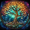 Life Tree - 14CT Stamped Cross Stitch - 40*40cm - Natural