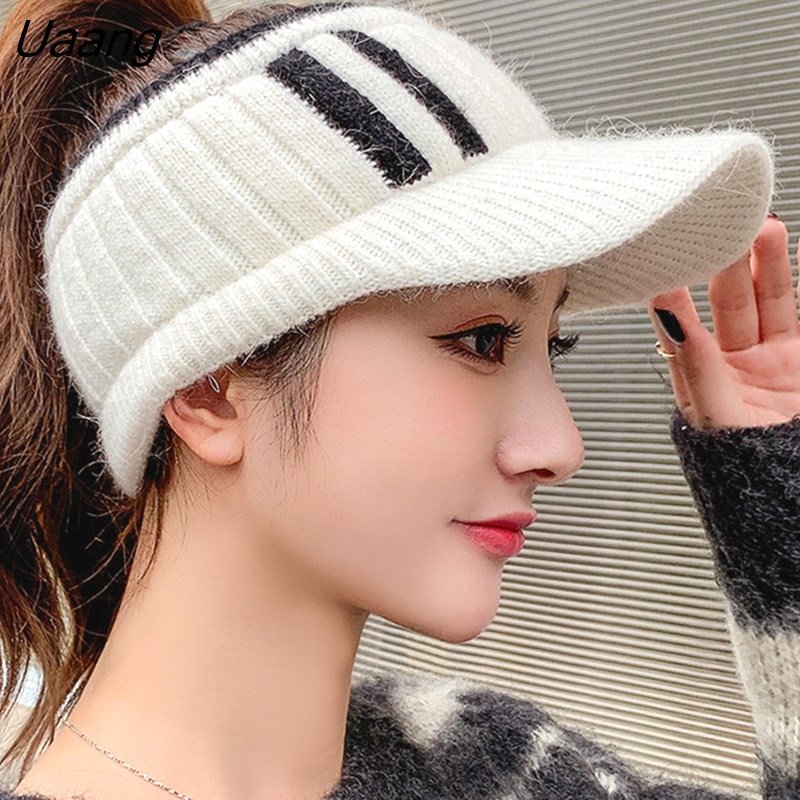 Uaang New Winter Hat for Women Empty Top Baseball Caps Fashion Female Autumn Warm Casual Visor Caps Outdoor Bicycle Sports Hats